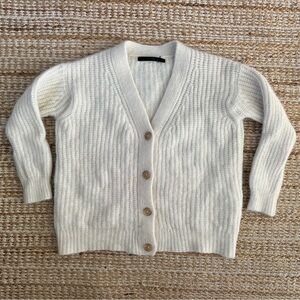 Jenni Kayne Alpaca Cocoon Cardigan Ivory XXS Felted Knit Sweater *READ